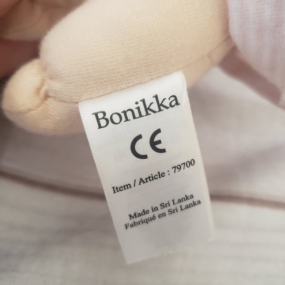 🌞SOLD🌞 Bonikka Precious Baby Rubber Face Cotton Doll 6.5" Pink White Stripe - Picture 5 of 7